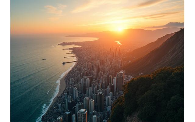ドローンからの壮大な海岸線の空撮
